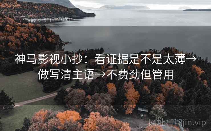 神马影视小抄：看证据是不是太薄→做写清主语→不费劲但管用
